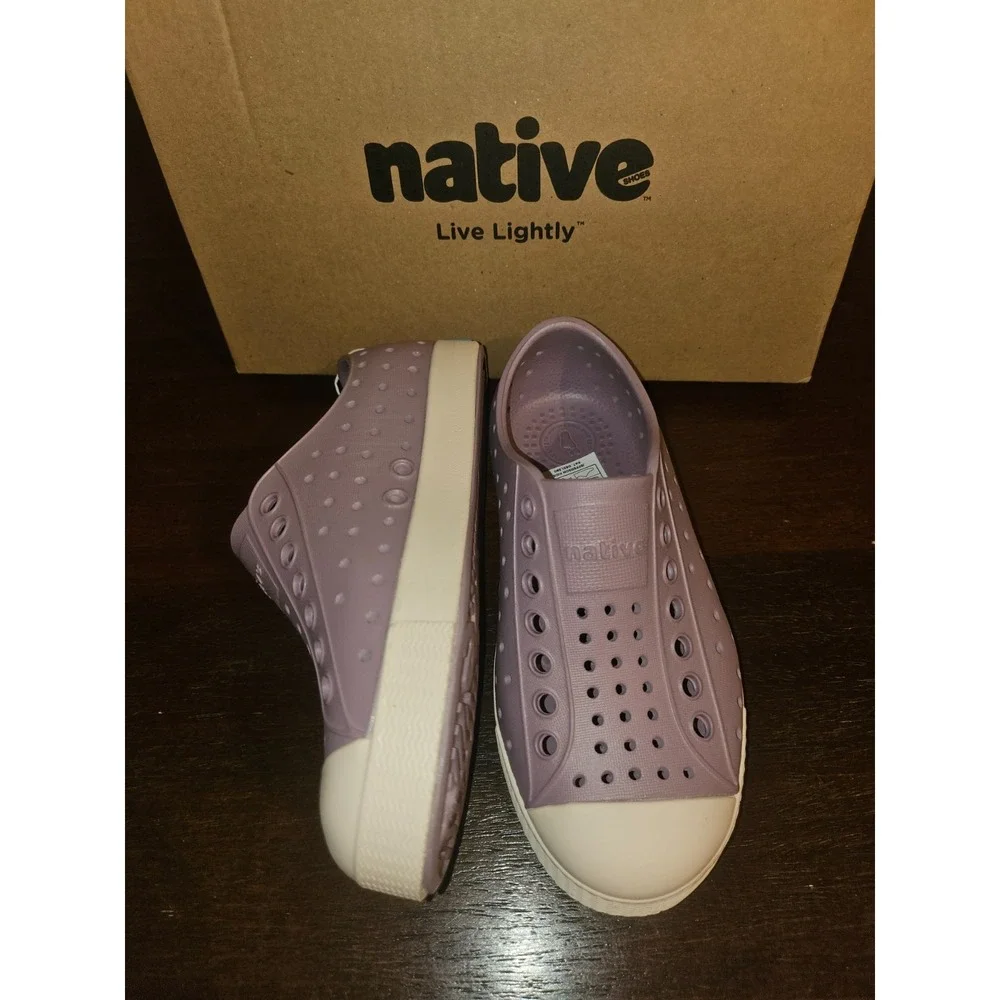 Native Jefferson Wildflower Purple/Lint Pink Slip-On Water Shoes Size J2
